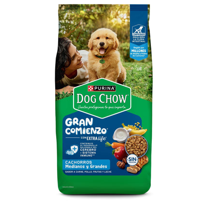 Alimento Perro Cachorro Raza Mediano Grande Sabor Carne Pollo, Frutas y leche bolsa