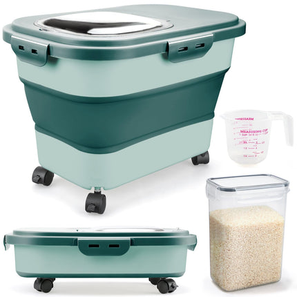 Contenedor plegable para almacenamiento de arroz Komzon, 30 lb, libre de BPA