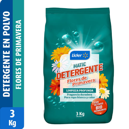 Detergente en Polvo Flores de Primavera Bolsa, 3 kg