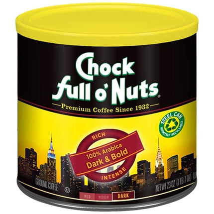 Café molido Chock Full o' Nuts Dark & Bold, lata de 680 ml