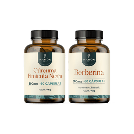 Pack Cúrcuma 60 Cap + Berberina 60 Cap Karun Life