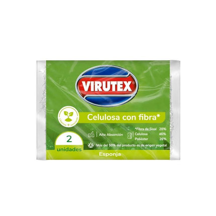 Esponja Celulosa Con Fibra De Sisal X2 Virutex, 1 Un