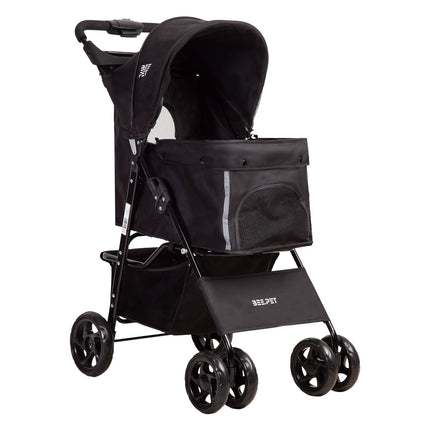 Coche Mascota Plegable Pro Perro Gato Negro BeePet