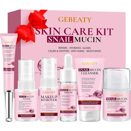 Set Cuidado Facial GEBEATY 6 Piezas Snail Mucin Hidratante