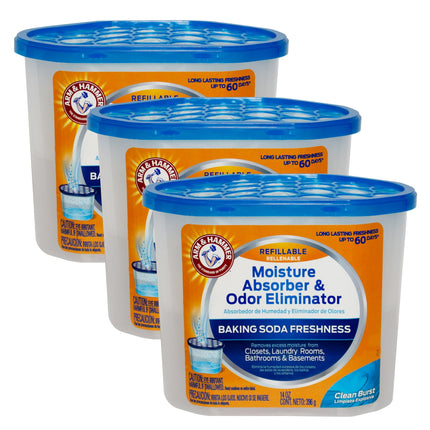 Absorbedor de humedad Arm & Hammer Clean Burst 414 ml, paquete de 3