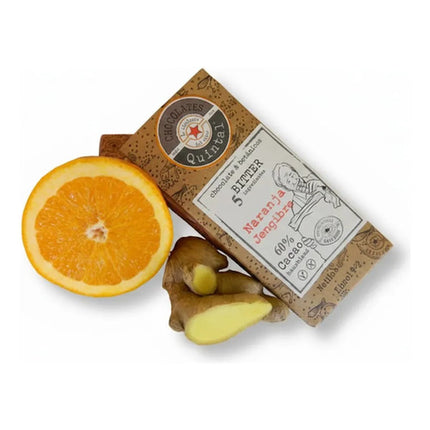 Quintal - Chocolate Bitter 60% Cacao Naranja Y Jengibre - 50g
