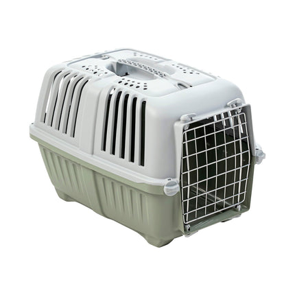 Jaula Transporte Mascotas Pratiko Metal 1 Verde Opaco MPS
