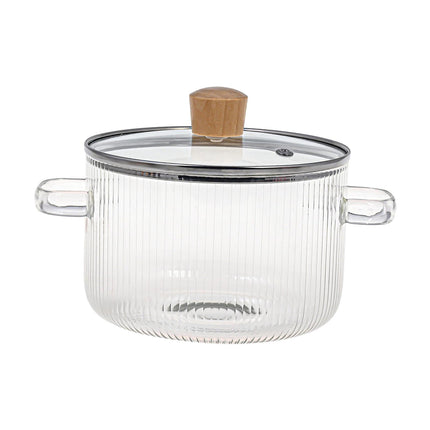 Olla De Vidrio Con Tapa, Utensilios De Cocina De Vidrio De Borosilicato Para Pasta, Fideos, Leche