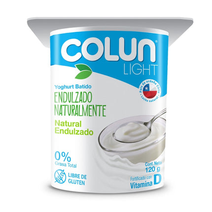 Yoghurt Batido Light Sabor Natural Endulzado Pote, 120 g - Colun | Apishop