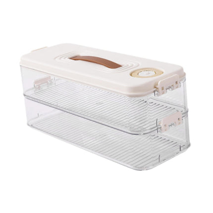 Contenedores De Almacenamiento De Alimentos Con Tapa Organizador De Refrigerador Contenedor Para Carne Cocina 2 Capas
