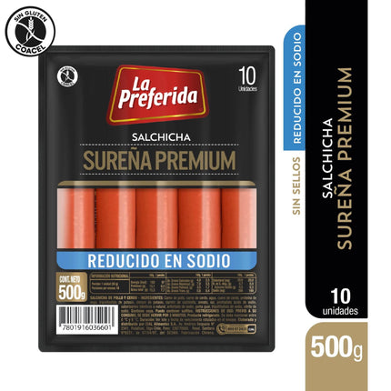Salchicha Sureña Premium 10 Un, 500 g