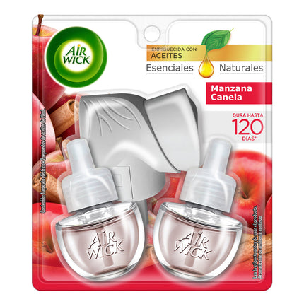 Airwick Desodorante Ambiental Aparato Electrico + 2 rec. Manzana Canela 1kit | Apishop.cl