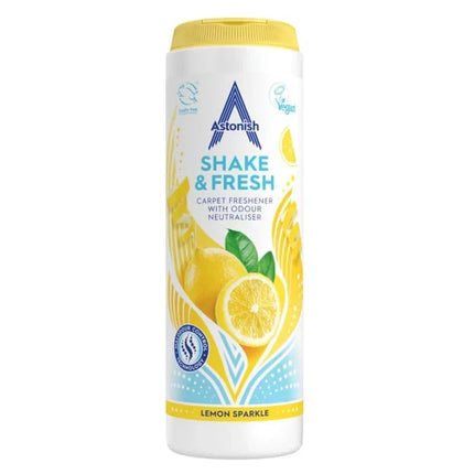 Aromatizante Alfombras Shake & Fresh Limón Astonish 350 g | Apishop.cl