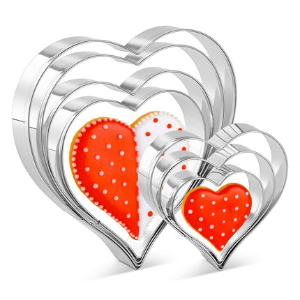 Juego de cortadores de galletas KELOFKO en forma de corazón de acero inoxidable x7