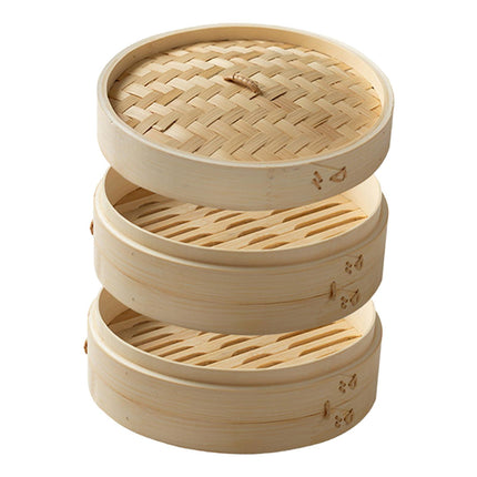 Cesta De Vapor De Bambú, Vaporera De Tela Para Verduras, Para Pollo Dimsum Bao, Diámetro 27cm, 2 Niveles
