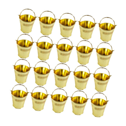 20 Cubos Pequeños Para Dulces, Suministros Para Fiestas, Decoración De Cumpleaños, Cubos Modernos Para Refrigerios Dorados