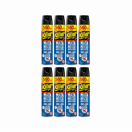 Pack 8 Insecticida en Aerosol 560cc Protección Total Contra Mosquitos y Moscas