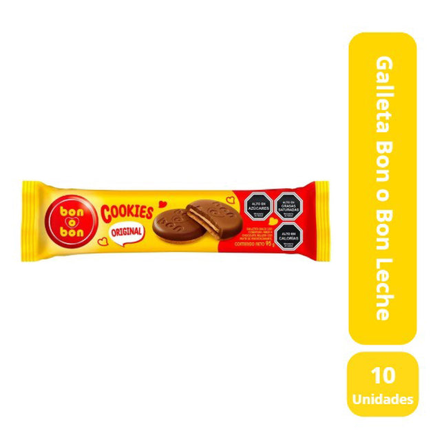 Pack 10 Galleta Bon O Bon Leche 95 Gr