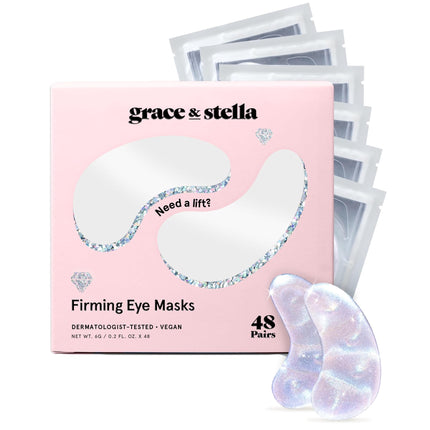 Parches para ojos Grace & Stella Peptide con niacinamida y arroz, 48 pares
