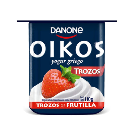 Yoghurt Griego con Trozos de Frutilla Pote, 110 g - Oikos | Apishop