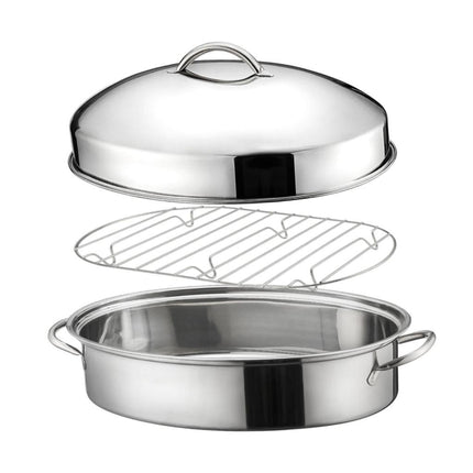 Vaporera Ovalada De 16 Pulgadas Para Pescado, Olla Multiusos Para Pasta, Asador, Patatas, Cereales, Huevos