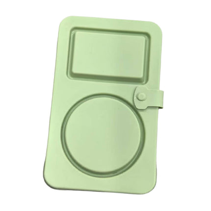 Recipiente De Silicona Para Aperitivos, Con 2 Compartimentos, Para Salsa, Ensalada, Picnic En Casa, Color Verde
