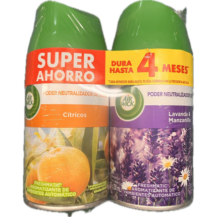 Desodorante Ambiental Repuesto Areosol Cítrico - Lavanda Lata, 2 Un