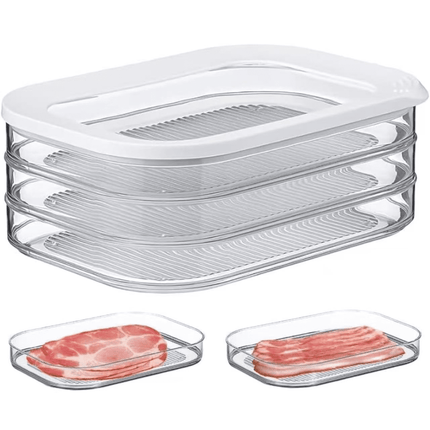 Organizador Refrigerador Acrilico Recipiente Carne 3 Niveles