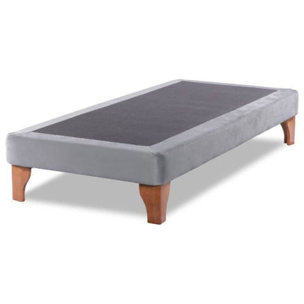 Base De Cama Europea 1 Plaza Gris Claro Felpa 90X200cm
