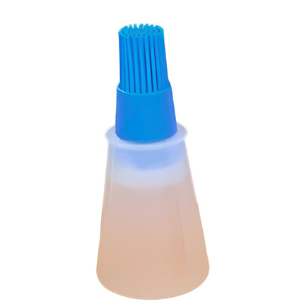 Recipiente Flexible Con Brocha De Salsa Silicona Azul Oscuro