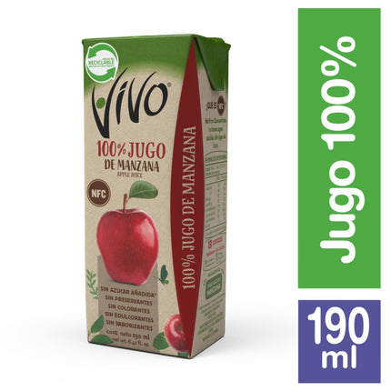 Jugo 100% Fruta Manzana Caja, 190 ml