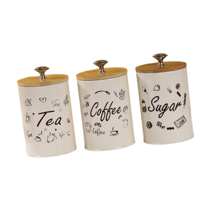 Juego De 3 Botes De Cocina, Sencillos Y Decorativos, Para Café, Té Y Azúcar, Con Dibujos Animados.