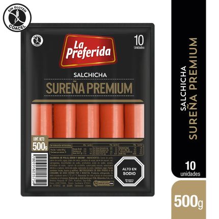 Salchicha Sureña Bolsa 10 Un, 500 g