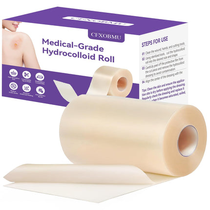 Rollo de hidrocoloide 7,5 cm x 1,5 m impermeable para cuidado de heridas