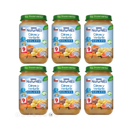 Pack x6 colado Nestlé® Naturnes® carne y verduras 215g