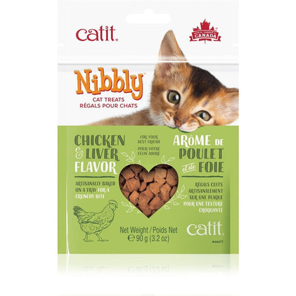 Snack Catit Nibbly s Sabor Pollo e HigadoPara Gato, 90Grs
