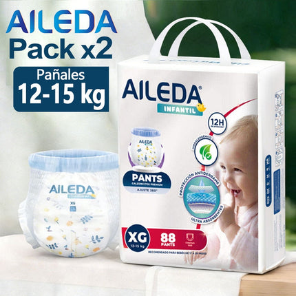 Pañales Desechables Aileda Pants XG Total 176u Para 12-15kg Sin Gén
