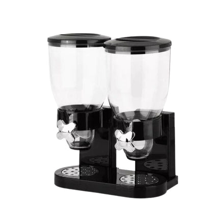 Dispensador Doble De Mesa Cereal Granos Frutos Secos Negro
