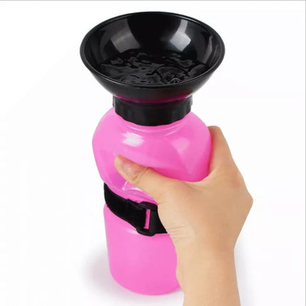 Botella De Agua De Paseo Para Mascotas 500ml Rosado