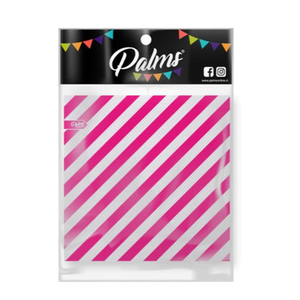 Set 24 Servilletas Lineas Fucsia, 24 Un