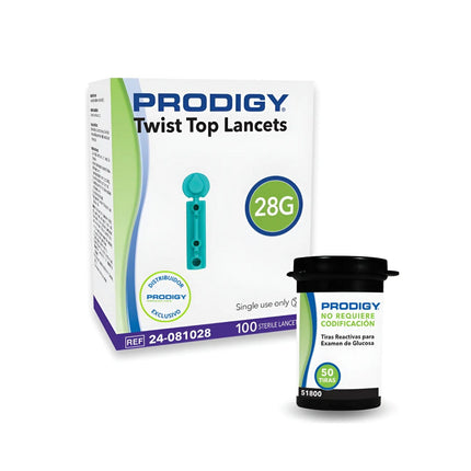 Tiras Reactivas Prodigy 50 unidades + 100 Lancetas