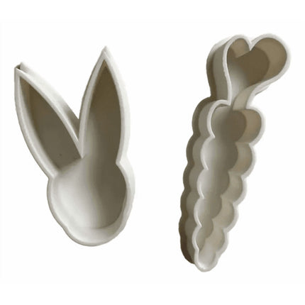 Cortadores de galletas conejo y zanahoria (pack 2 un.)
