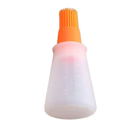 Recipiente Flexible Con Brocha De Salsa Silicona Naranja