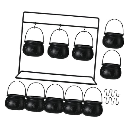 Cuencos Para Dulces De Halloween, Accesorios De Escena Con Estante De Hierro, Cuencos Para Servir De Brujas Negras, 9 Cuencos