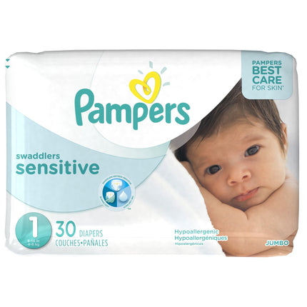 Pañales Pampers Swaddlers Sensitive Talla 1 30 unidades