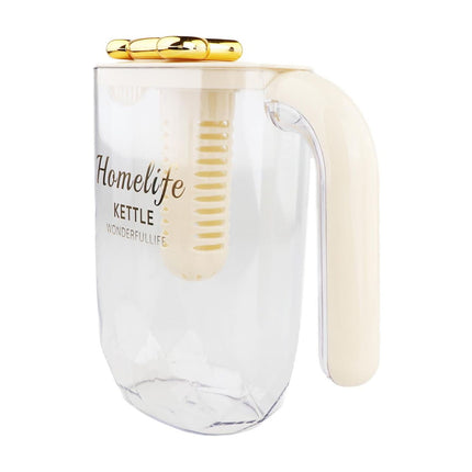 Jarra De Agua Y Té Helado Con Tapa Y Asa Para Pesca De Verano En El Frigorífico, Color Beige