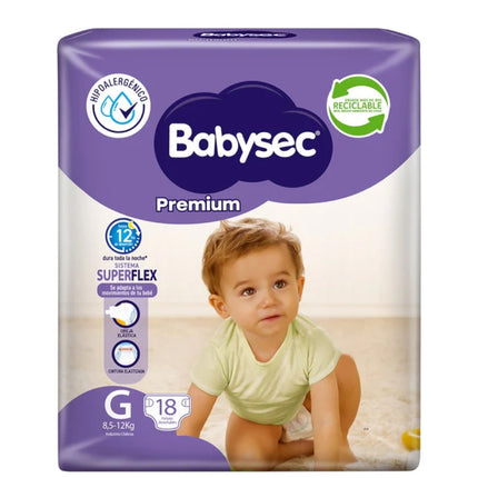 Babysec Pañales Bebé Premium G 18 unid | Apishop.cl