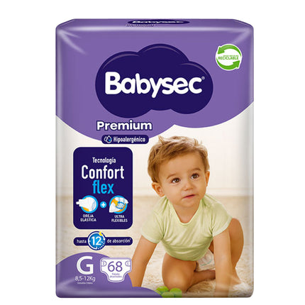 Babysec Pañales Bebé Premium G 68 unid | Apishop.cl