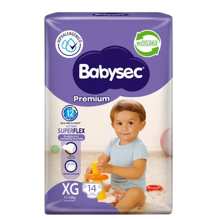 Babysec Pañales Bebé Premium XG 14 unid | Apishop.cl