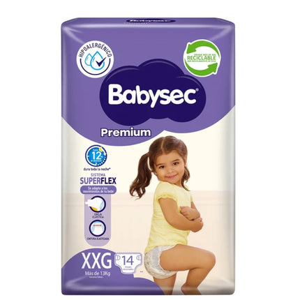 Babysec Pañales Bebé Premium XXG 14 unid | Apishop.cl
